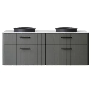 Huron Vanity 1500mm Double WG Basins SilkSurface AC Top Wall hung, Upgraded, Steel Grey Satin by Timberline, a Vanities for sale on Style Sourcebook