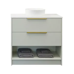 Kansas Vanity 900mm Centre Basin SilkSurface AC Top Floor standing, Light Pistachio Satin by Timberline, a Vanities for sale on Style Sourcebook