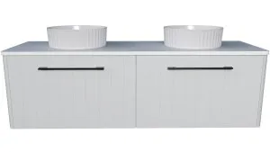 Saba Vanity 1500mm Double WG Basins SilkSurface AC Top Wall hung, White Satin by Timberline, a Vanities for sale on Style Sourcebook
