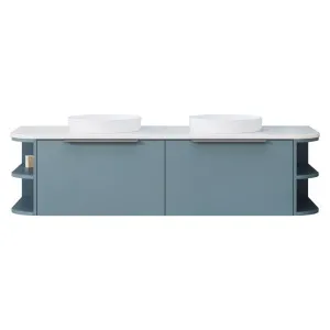 Santos Vanity 1500mm Double Basins SilkSurface AC Top Wall hung, Upgraded, Saxby Blue Satin by Timberline, a Vanities for sale on Style Sourcebook