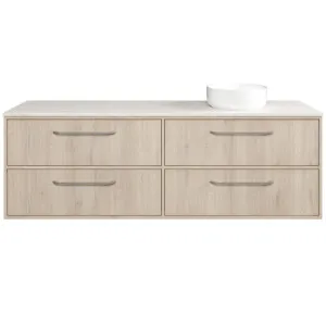 Taro Vanity 1800mm Right WG Basin SilkSurface AC Top Wall hung, Cotta Cremona Oak by Timberline, a Vanities for sale on Style Sourcebook