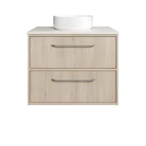 Taro Vanity 750mm Centre WG Basin SilkSurface AC Top Wall hung, Cotta Cremona Oak by Timberline, a Vanities for sale on Style Sourcebook