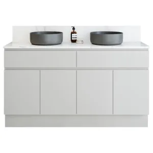 Taylor Vanity 1500mm Double Basins SilkSurface AC Top Floor standing, Upgraded, Light Grey Satin by Timberline, a Vanities for sale on Style Sourcebook