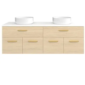 Taylor Vanity 1500mm Double WG Basins SilkSurface AC Top Wall hung, Silk Primavera Oak by Timberline, a Vanities for sale on Style Sourcebook