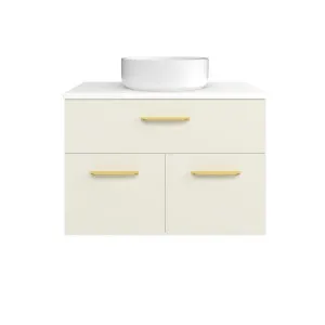 Taylor Vanity 750mm Centre WG Basin SilkSurface AC Top Wall hung, Grey Beige Satin by Timberline, a Vanities for sale on Style Sourcebook