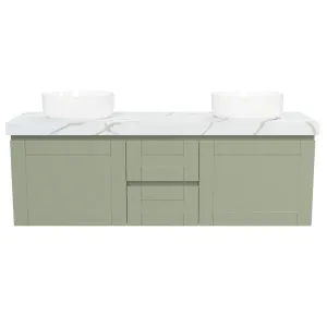 Victoria Vanity 1500mm Double WG Basins Freedom AC Top Wall hung, Olive Satin by Timberline, a Vanities for sale on Style Sourcebook