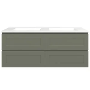 Washington Vanity 1500mm Double Bowl Regal Top Wall hung, Olive Satin by Timberline, a Vanities for sale on Style Sourcebook