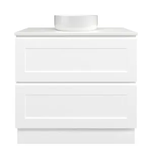 Washington Vanity 900mm Centre WG Basin SilkSurface AC Top Floor standing, White Satin by Timberline, a Vanities for sale on Style Sourcebook