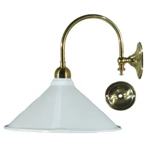 Luke Wall Light Polished Brass with Edwardian 250mm White Metal Shade by Lighting Inspirations, a Pendant Lighting for sale on Style Sourcebook
