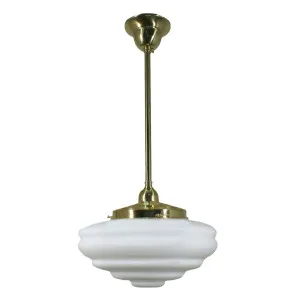Chateau Opal Matte on Rod Set 1/2'' x 1/2m, Polished Brass by Lighting Inspirations, a Pendant Lighting for sale on Style Sourcebook