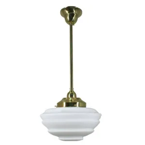Cannes Opal Matte on Rod Set 1/2'' x 1/2m, Polished Brass by Lighting Inspirations, a Pendant Lighting for sale on Style Sourcebook