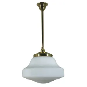 Lincoln Opal Matte on Rod Set 3/4'' x 1/2m, Polished Brass by Lighting Inspirations, a Pendant Lighting for sale on Style Sourcebook