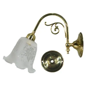 Victoriana Wall Light Polished Brass with 5008 29mm Frost Etch Shade by Lighting Inspirations, a Pendant Lighting for sale on Style Sourcebook