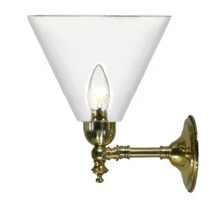 Waubra Wall Light with Cono Clear Shade, Polished Brass by Lighting Inspirations, a Pendant Lighting for sale on Style Sourcebook