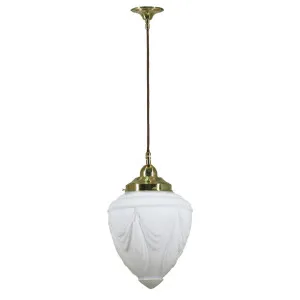 Empire 8'' Opal Matte Cord Suspension, Polished Brass by Lighting Inspirations, a Pendant Lighting for sale on Style Sourcebook