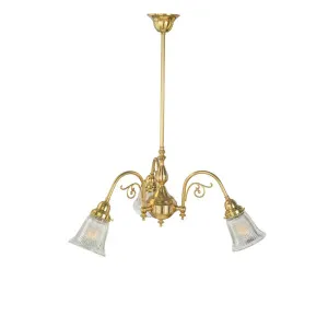 Victoriana 3 Light Pendant Polished Brass with Zipper 23 Clear Shades by Lighting Inspirations, a Pendant Lighting for sale on Style Sourcebook