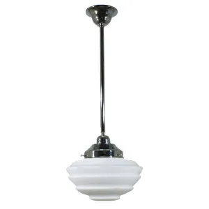 Cannes Opal Matte on Rod Set 1/2'' x 1/2m, Chrome by Lighting Inspirations, a Pendant Lighting for sale on Style Sourcebook