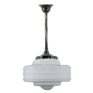 Detroit 14'' Opal Matte on Rod Set 3/4" x 1/2m, Chrome by Lighting Inspirations, a Pendant Lighting for sale on Style Sourcebook