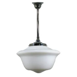 Victorian Schoolhouse 16'' Opal Matte On Rod Set 3/4'' x 1/2m, Chrome by Lighting Inspirations, a Pendant Lighting for sale on Style Sourcebook