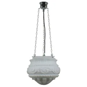 Premier 12'' Opal Matte on 3 Chain Black Cloth Suspension, Chrome by Lighting Inspirations, a Pendant Lighting for sale on Style Sourcebook