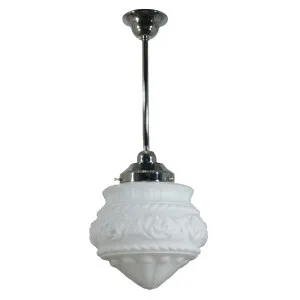 Premier 8'' Opal Matte on Rod Set 1/2'' x 1/2m, Chrome by Lighting Inspirations, a Pendant Lighting for sale on Style Sourcebook
