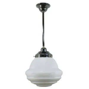 Parkville 9'' Opal Matte on Rod Set 1/2'' x 1/2m, Chrome by Lighting Inspirations, a Pendant Lighting for sale on Style Sourcebook