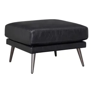 Delma Leather Ottoman, Ebony Black by Schots, a Ottomans for sale on Style Sourcebook