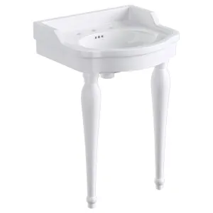 York 66cm 3 Tap Hole Ceramic Console Basin, White by Schots, a Basins for sale on Style Sourcebook