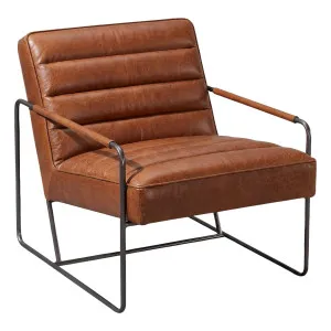 Hilda Leather Armchair, Sienna Brown by Schots, a Chairs for sale on Style Sourcebook