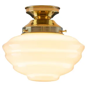 Cannes Opal Gloss Shade Batten Fix, Polished Brass by Lighting Inspirations, a Pendant Lighting for sale on Style Sourcebook