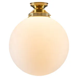 Sphere 12" Opal Matte Glass Batten Fix, Polished Brass by Lighting Inspirations, a Pendant Lighting for sale on Style Sourcebook