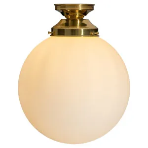 Sphere 10" Opal Matte Glass Batten Fix, Polished Brass by Lighting Inspirations, a Pendant Lighting for sale on Style Sourcebook
