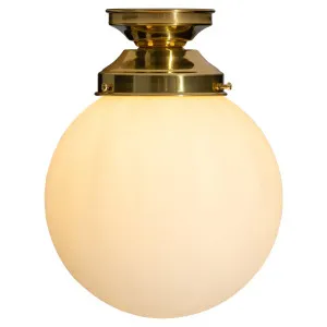 Sphere 8" Opal Matte Glass Batten Fix, Polished Brass by Lighting Inspirations, a Pendant Lighting for sale on Style Sourcebook
