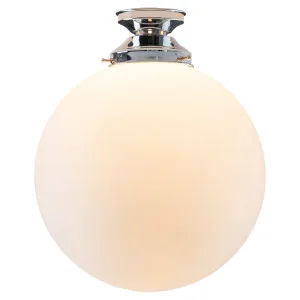 Sphere 12" Opal Matte Glass Batten Fix, Chrome by Lighting Inspirations, a Pendant Lighting for sale on Style Sourcebook
