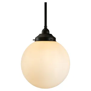 Sphere 10" Opal Matte Glass on Rod Set 1/2" 1/2m, Patina by Lighting Inspirations, a Pendant Lighting for sale on Style Sourcebook