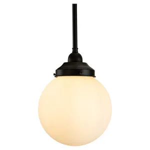 Sphere 8" Opal Matte Glass on Rod Set 1/2" 1/2m, Patina by Lighting Inspirations, a Pendant Lighting for sale on Style Sourcebook