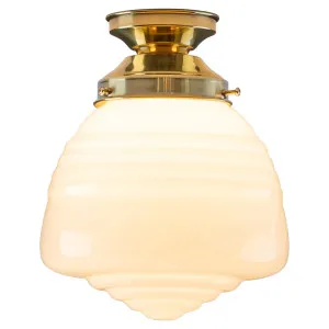 Domec Opal Gloss Glass Batten Fix, Polished Brass by Lighting Inspirations, a Pendant Lighting for sale on Style Sourcebook