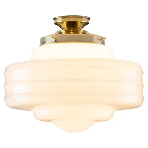 Detroit 14" Opal Gloss Glass Batten Fix, Polished Brass by Lighting Inspirations, a Pendant Lighting for sale on Style Sourcebook