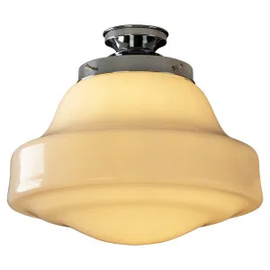 Lincoln Schoolhouse Opal Gloss Glass Batten Fix, Chrome by Lighting Inspirations, a Pendant Lighting for sale on Style Sourcebook