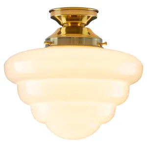 Beehive Opal Gloss Glass Batten Fix, Polished Brass by Lighting Inspirations, a Pendant Lighting for sale on Style Sourcebook