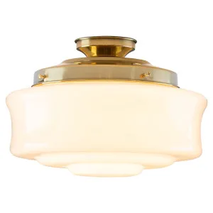 Elwood 12'' Opal Gloss Glass Batten Fix - Polished Brass by Lighting Inspirations, a Pendant Lighting for sale on Style Sourcebook