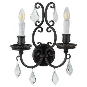 Louis 15th 2 Light Wall Bracket White Candle Covers by Lighting Inspirations, a Chandeliers for sale on Style Sourcebook