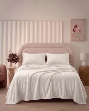 Winter Microplush Double White Sheet Set (Sample) by null, a Sheets for sale on Style Sourcebook