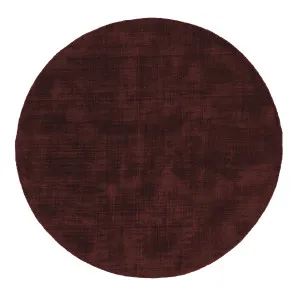 Sullivan Burgundy Handloomed Round Rug by Miss Amara, a Contemporary Rugs for sale on Style Sourcebook