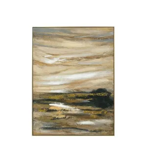 Hand-Painted Golden Horizon II Wall Art Canvas 77cm x 102cm by Luxe Mirrors, a Prints for sale on Style Sourcebook
