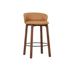 Tolv Glide Barstool - Pecan Leather - Espresso Oak by Tolv, a Bar Stools for sale on Style Sourcebook