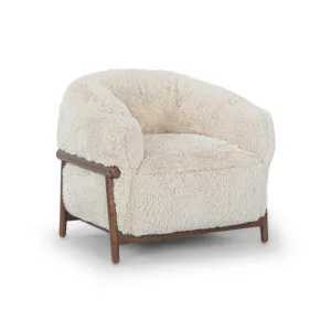 Camino Plush Occasional Chair - Mashmallow - Walnut Stained by GlobeWest, a Chairs for sale on Style Sourcebook