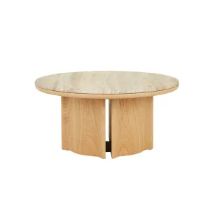 Leon Marble Coffee Table - Grey Travertine - Natural Ash by GlobeWest, a Coffee Table for sale on Style Sourcebook