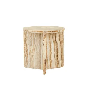 Venus Revolve Side Table - Satin Onyx Travertine by GlobeWest, a Side Table for sale on Style Sourcebook