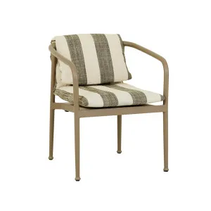 Montroi Echo Dining Armchair - Khaki Stripe - Umber by GlobeWest, a Outdoor Furniture for sale on Style Sourcebook